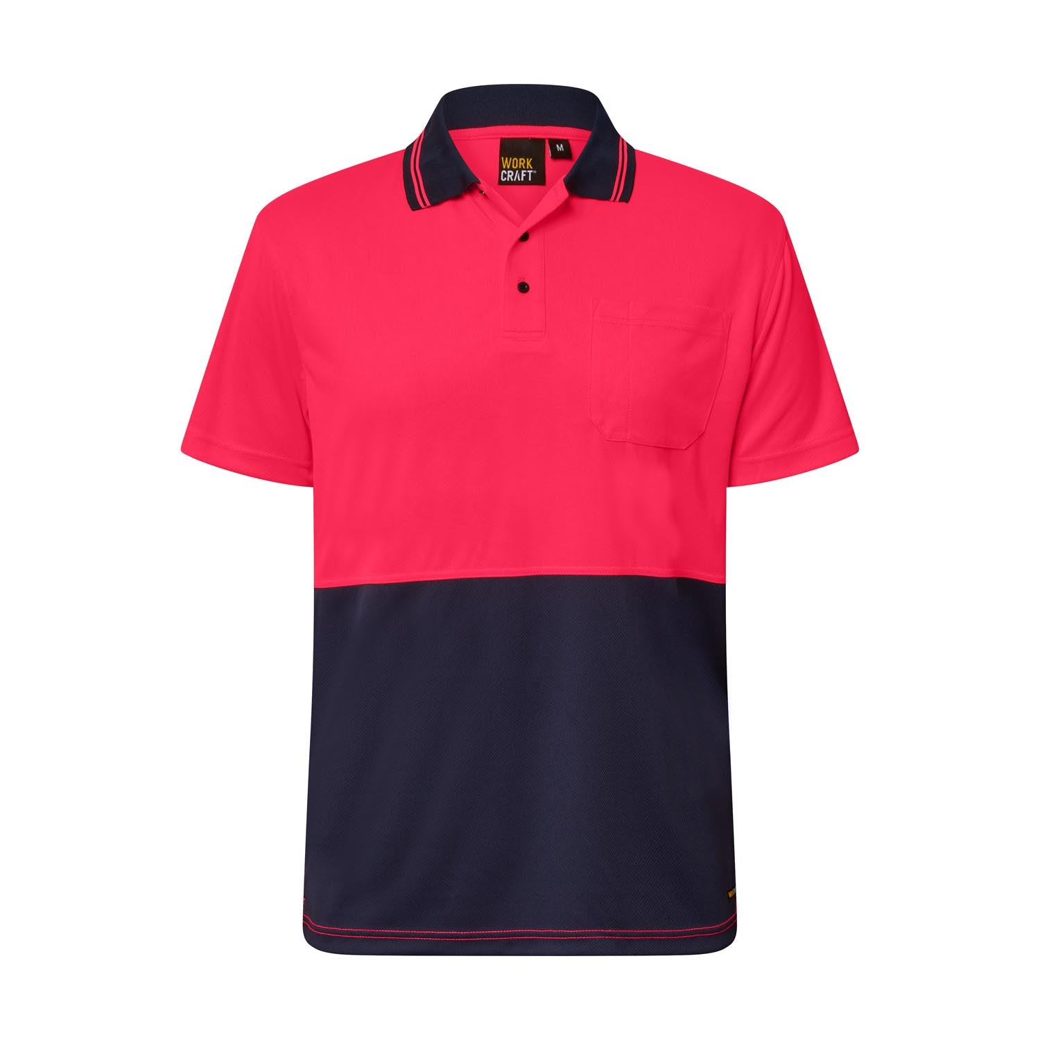 Workcraft Pink Hi Vis Two Tone SS Polo WSP201